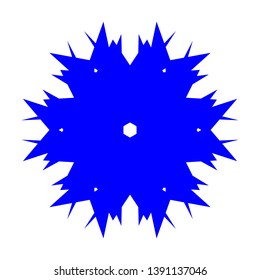 Blue Flowers / Pseudo-Snowflakes on white background. - Vector