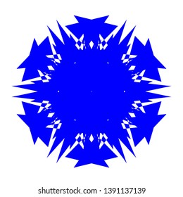 Blue Flowers / Pseudo-Snowflakes on white background. - Vector