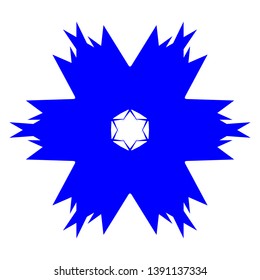 Blue Flowers / Pseudo-Snowflakes on white background. - Vector