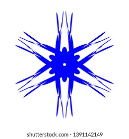 Blue Flowers / Pseudo-Snowflakes on white background. - Vector