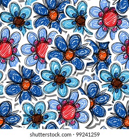 Flores azules fondo transparente