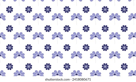 Blue Flowers seamless pattern, beautiful flower pattern, flower background, vector flower pattern