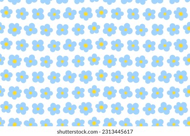 Blaue Blumen nahtloses Muster, vergessen Sie mich nicht. Vektorgrafik.