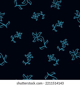 Blue flowers seamless pattern illustration design