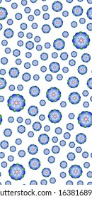 blue flowers seamless pattern on white