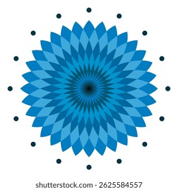 Blue flowers surrounded by a circle