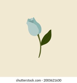 Blue Flowers Symbol. Floral Vector Illustration.