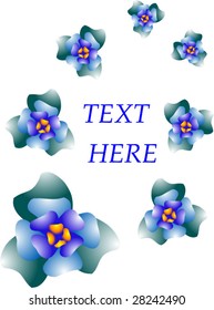blue flowers with text space