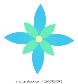 Blue flowers are used as garden decoration