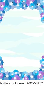 Blue flowers vector illustration.　Nemophila background.