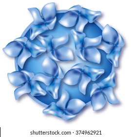 Blue flowers. Vector illustration.