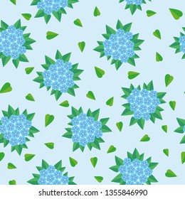 Blue flowers vector pattern. Floral seamless vector pattern. Floral seamless background.