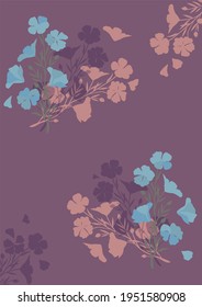 blue flowers vinous background pattern