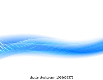 Blue Flowing Abstract Vector Wave Background for Website or Brochure