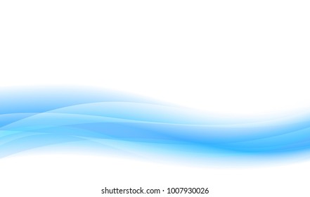 Blue Flowing Background, Abstract blue waves illustration.