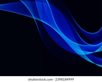 Blue flowing line technology design background vector