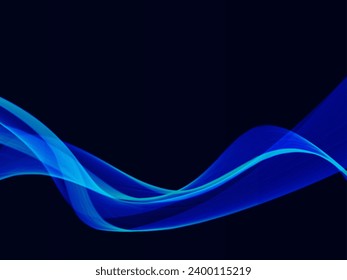 Blue flowing line technology design background vector