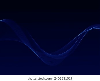 Blue flowing line technology design background vector