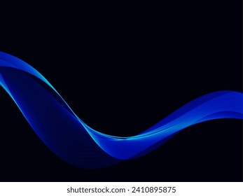 Vector de fondo de diseño de tecnología de línea de flujo azul