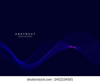 Blue flowing line technology design background vector