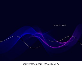 Blue flowing line technology design background vector
