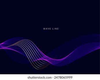 Vector de fondo de diseño de tecnología de línea fluida azul