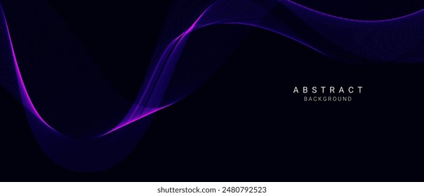 Vector de fondo de diseño de tecnología de línea fluida azul