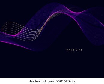 Blue flowing line technology design background vector