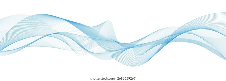 Fondo abstracto de líneas de onda fluidas azules ideal para presentaciones de negocios modernas.