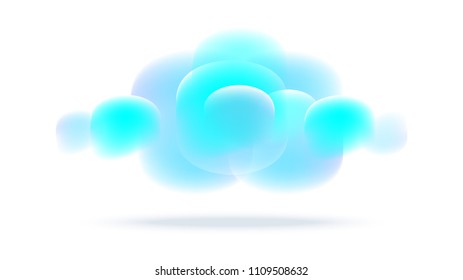 blue fluffy elements vector background