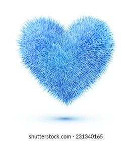 Blue fluffy vector heart