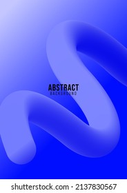 Blue fluid 3d abstract background Vector. abstract background with gradient fluid waves, organic shapes. Trendy banner for social media promotion.