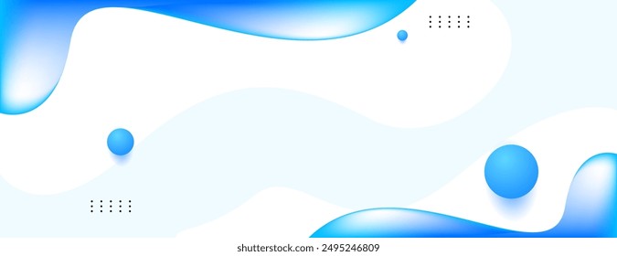 blue fluid abstract banner background