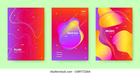 Blue Fluid Background. Gradient Music Wave. Graphic Dj Flyer. Colorful Dance Movement. Red Fluid Abstract. Gradient Music Poster. Graphic Brochure. Sound Movement. Electronic Party. Sound Festival.