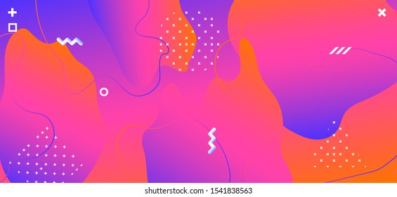 Blue Fluid Banner. Vibrant Wave Presentation. Abstract Geometric Ornament. Red Vector Pattern. Gradient Fluid Design. Business Wave Background. Pink Graphic Texture. Gradient Fluid Poster.