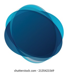 Blauer Flüssigkeitsblock auf Kartenhintergrund. Azurblauer Fleck in dynamischer Farbe. Freie geometrische Form für Flyer.