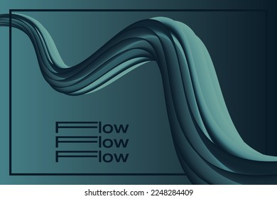 Blue Fluid Color Abstract Background. Decorative Minimalist Infographic Design. Vector Illustration. Template for Business Card, Powerpoint Presentation, Poster, Flyer