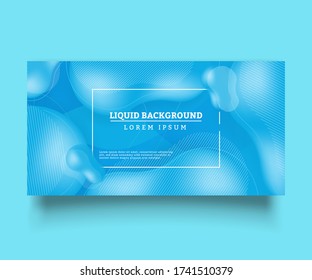 Blue fluid liquid wave background ideal for banner, web, header, cover, billboard, brochure, social media, landing page. Eps10 vector.
