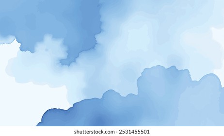 Blue Fluid Marble Texture Background