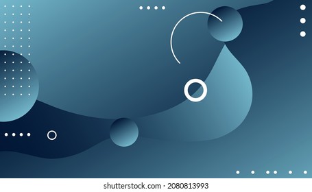  Composición de formas de fluido azul con gradientes de moda. Vector Eps10