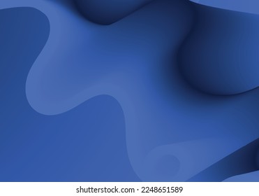 Blue fluid wave. Duotone geometric compositions with gradient 3d flow shape. Innovation mode vector