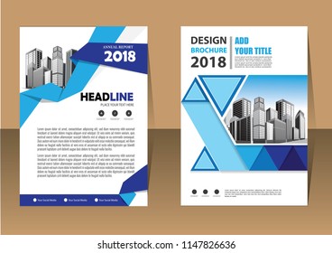 blue flyer business template, layout, cover, brochure, annual report for design background company