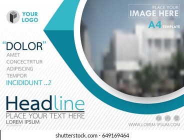 Blue flyer cover business brochure vector design, Leaflet advertising abstract background, Modern poster magazine layout template, Horizontal annual report for presentation.