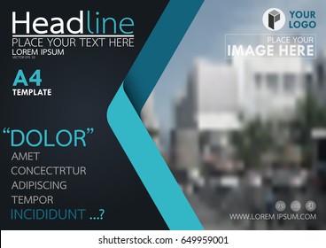 Blue Flyer Cover Business Brochure Vector Design, Leaflet Advertising Abstract Background, Modern Poster Magazine Layout Template, Horizontal Annual Report For Presentation.