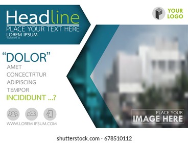 Blue flyer cover business brochure vector design, Leaflet advertising abstract background, Modern poster magazine layout template, Horizontal annual report for presentation.