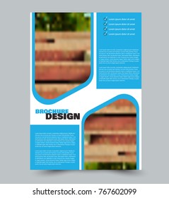 Blue flyer design. Abstract brochure or annual report template. Vector illustration. 