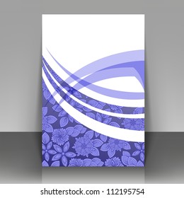 Blue flyer design with beautiful flowers. Can be used as the cover of brochures