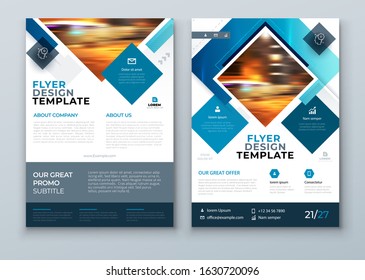Blue Flyer design. Cover Background Design. Corporate Template for Business Annual Report, Catalog, Magazine or Flyer. Vector Background. Set - GB075