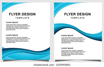 Blue flyer design template vector illustration