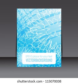 Blue flyer with floral elements